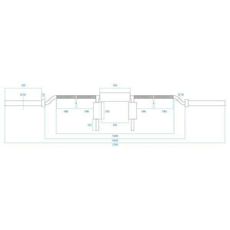 HMS GOL320 - 17-60-016 - Gryf olimpijski łamany 220 cm z zaciskami Lock Jaw black 