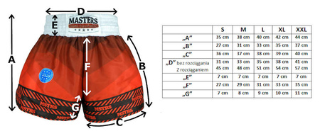 Spodenki MASTERS do kickboxingu SKB-W  (WAKO APPROVED), rozm. XL