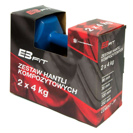 ZESTAW HANTLI KOMPOZYTOWYCH 2x4 KG ENERO FIT