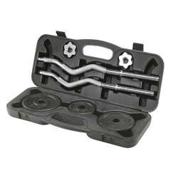 Zestaw gryf łamany, obciążenia i zaciski zabezpieczające inSPORTline 20 kg