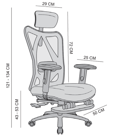 Fotel ergonomiczny ANGEL biurowy obrotowy eurOpa plus z podnóżkiem