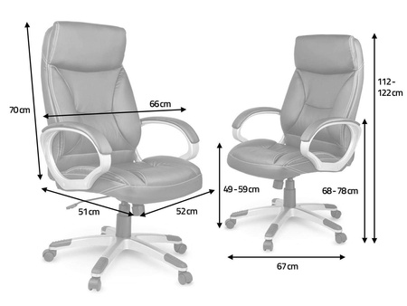 Fotel biurowy skórzany Eago EG-223 brązowy