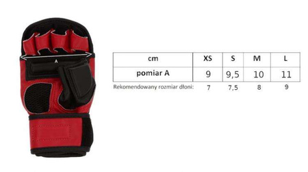 Rękawice do MMA GFS-5, rozm. XS