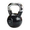 KTC20 BLACK KETTLEBELL ŻELIWNY POKRYTY WINYLEM Z CHROMOWANYM UCHWYTEM HMS