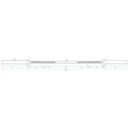 HMS GO450 - 17-60-012 - Gryf olimpijski 220 cm z zaciskami lock jaw red