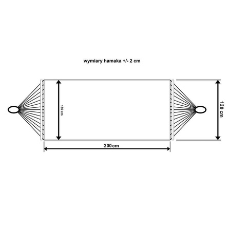 HAMAK OGRODOWY 2 OSOBOWY 200X150CM Z DRĄŻKIEM I  Z FRĘDZLAMI MIAMI ECRU