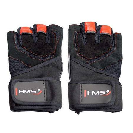 HMS RST01 BLACK/RED - 17-63-207 - Rękawice na siłownie, rozm. L