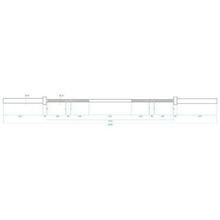 HMS PREMIUM GO900 - 17-60-009 - Gryf olimpijski 220 cm + ZG1500 silver zaciski Lock Jaw (2 szt)