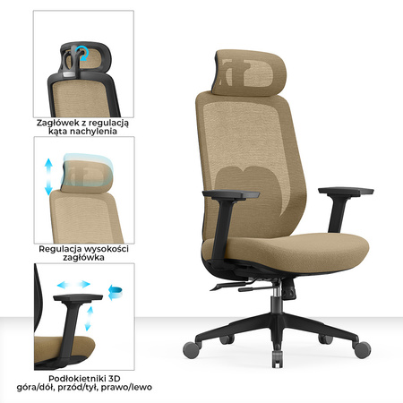 Fotel biurowy ergonomiczny ANGEL runO