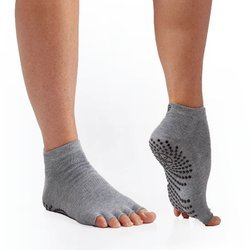 GAIAM - 63708 - Skarpetki antypoślizgowe bez palców do jogi, szare, dwupak
