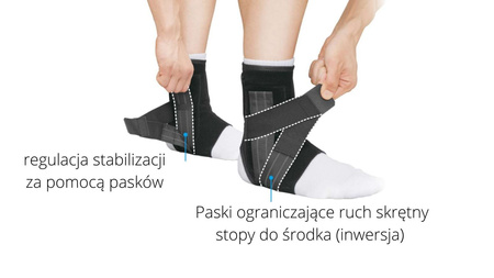 STABILIZATOR STAWU SKOKOWEGO ZAMST A1 Rozm. S, Lewy