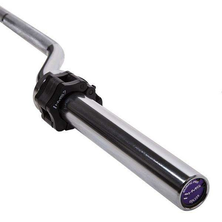 HMS GOL320 - 17-60-016 - Gryf olimpijski łamany 220 cm z zaciskami Lock Jaw black 