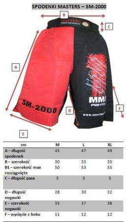 (P) Spodenki MASTERS do MMA - SM-2000, rozm. L