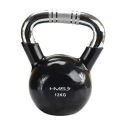KTC20 BLACK KETTLEBELL ŻELIWNY POKRYTY WINYLEM Z CHROMOWANYM UCHWYTEM HMS