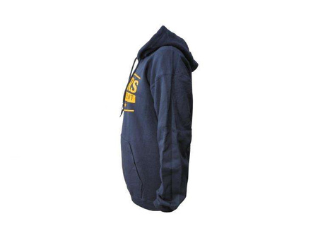 Bluza z kapturem BS-MFE, rozm. XL, niebieska z żółtym nadrukiem