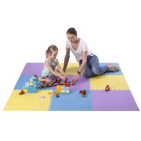 ONE FITNESS MP10 MULTIPACK YELLOW-BLUE-PURPLE - 17-63-081 - Mata puzzle, 9 elementów, 10mm