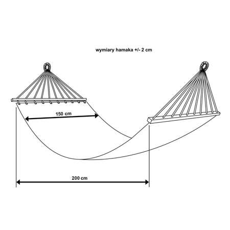 HAMAK OGRODOWY 2 OSOBOWY 200X150CM Z DRĄŻKIEM I  Z FRĘDZLAMI MIAMI ECRU