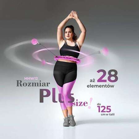 HHW12 PLUS SIZE HULA HOP VIOLET Z WYPUSTKAMI I OBCIĄŻNIKIEM HMS