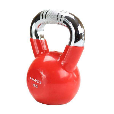 HMS KTC04 - 17-64-070 - Kettlebell żeliwny uchwyt chrom radełkowany 4 kg red