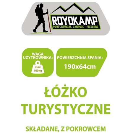 ŁÓŻKO TURYSTYCZNE SKŁADANE Z POKROWCEM CZARNE