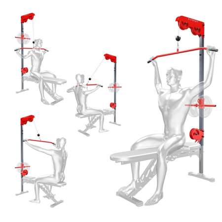 Wyciąg treningowy atlas górny+dolny+drążek do ćwiczeń do ławki KSSL016