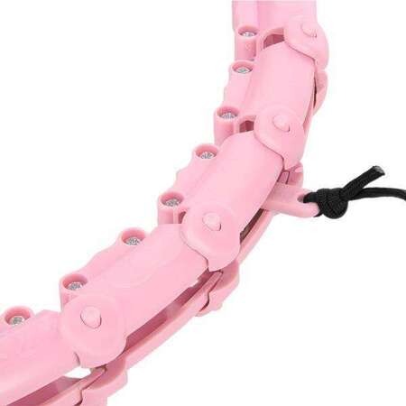 ZESTAW HULA HOP HHW11 LIGHT PINK Z WYPUSTKAMI I OBCIĄŻNIKIEM + PAS BR163 BLACK PLUS SIZE HMS