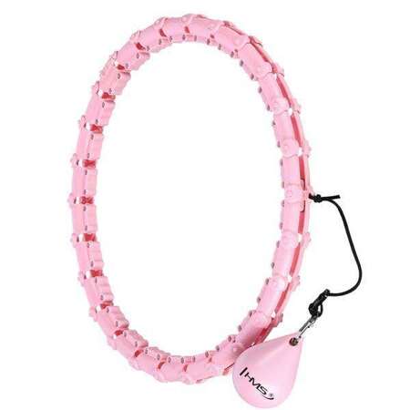 ZESTAW HULA HOP HHW11 LIGHT PINK Z WYPUSTKAMI I OBCIĄŻNIKIEM + PAS BR163 BLACK PLUS SIZE HMS