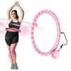 ZESTAW HULA HOP HHW11 LIGHT PINK Z WYPUSTKAMI I OBCIĄŻNIKIEM + PAS BR163 BLACK PLUS SIZE HMS